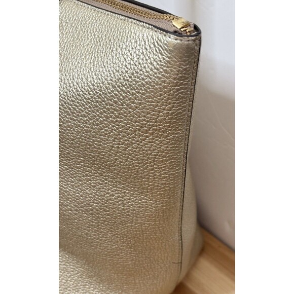 COACH TAYLOR TOTE Shoulder Bag Pebble Leather PLATINUM GOLD Metallic 23592 - Picture 5 of 6